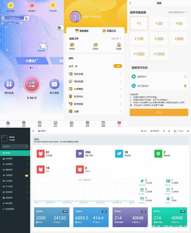 Thinkphp内核开发盲盒商城源码v2.0 对接易支付/阿里云短信/七牛云存储缩略图